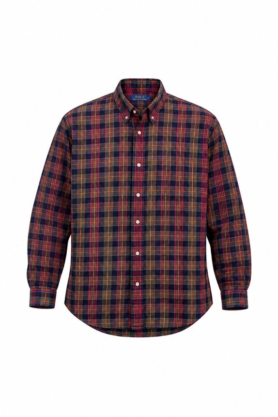 POLO RALPH LAUREN ΠΟΥΚΑΜΙΣΟ CHECKED ΠΟΛΥΧΡΩΜΟ ΑΝΤΡΙΚΟ PRE OWNED L