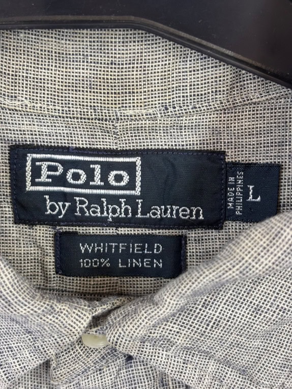 POLO RALPH LAUREN SHIRT CLASSIC GREY MEN PRE OWNED L