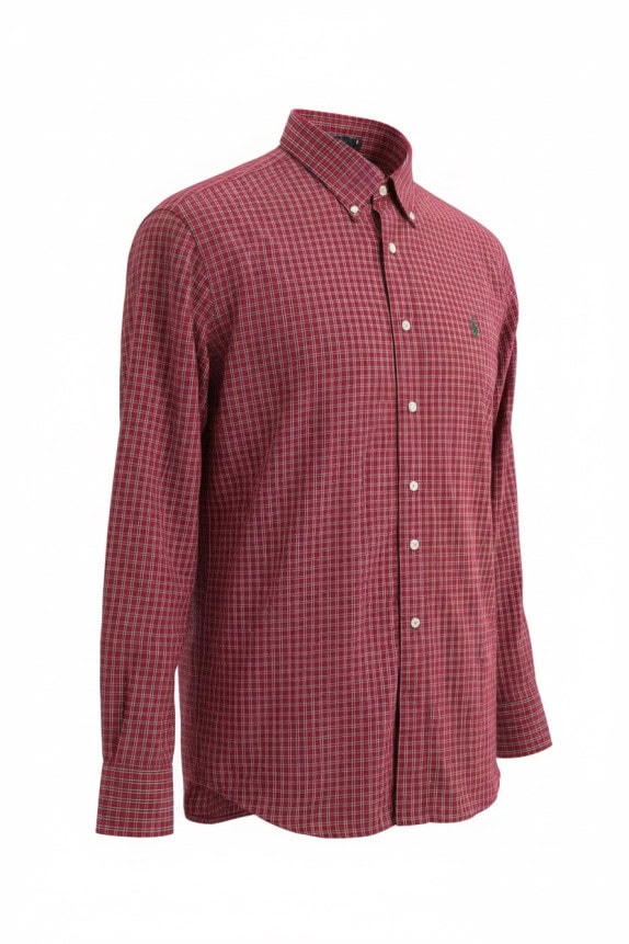 POLO RALPH LAUREN SHIRT CLASSIC PLAID RED MENS PRE OWNED XXL