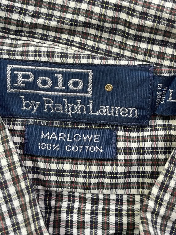 POLO RALPH LAUREN CAMICIA CLASSIC QUADRI NERO BIANCO UOMO PRE OWNED L