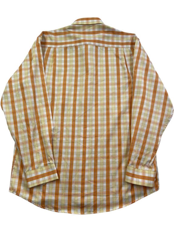 POLO RALPH LAUREN SHIRT CLASSIC PLAID ORANGE MENS PRE OWNED L