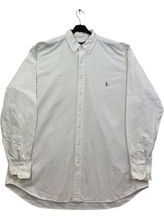 POLO RALPH LAUREN CAMICIA BUTTON DOWN CLASSIC BIANCA UOMO PRE OWNED XL