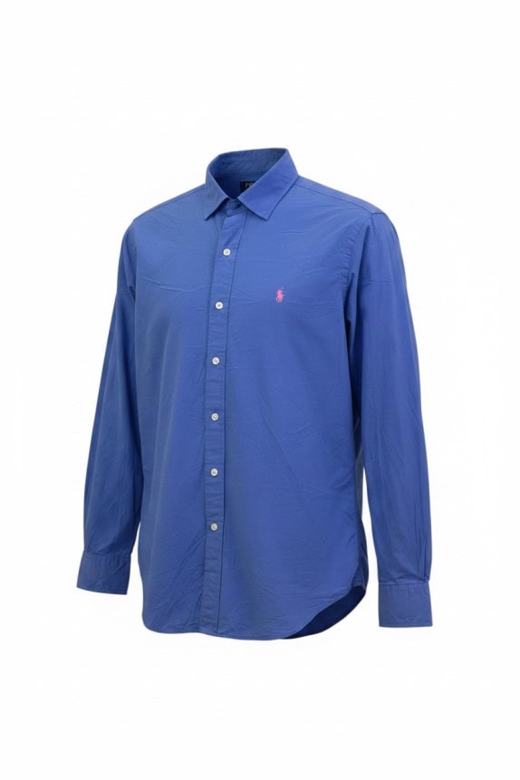 POLO RALPH LAUREN CAMICIA CLASSIC BLU UOMO PRE OWNED M