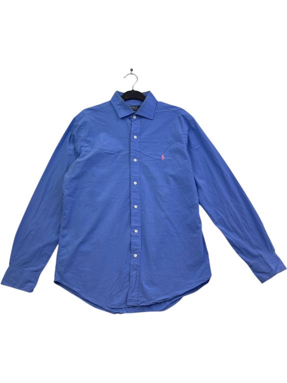POLO RALPH LAUREN CAMICIA CLASSIC BLU UOMO PRE OWNED M