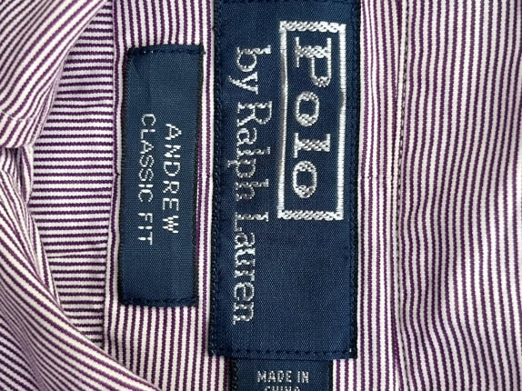 POLO RALPH LAUREN CAMICIA CLASSIC VIOLA UOMO PRE OWNED M