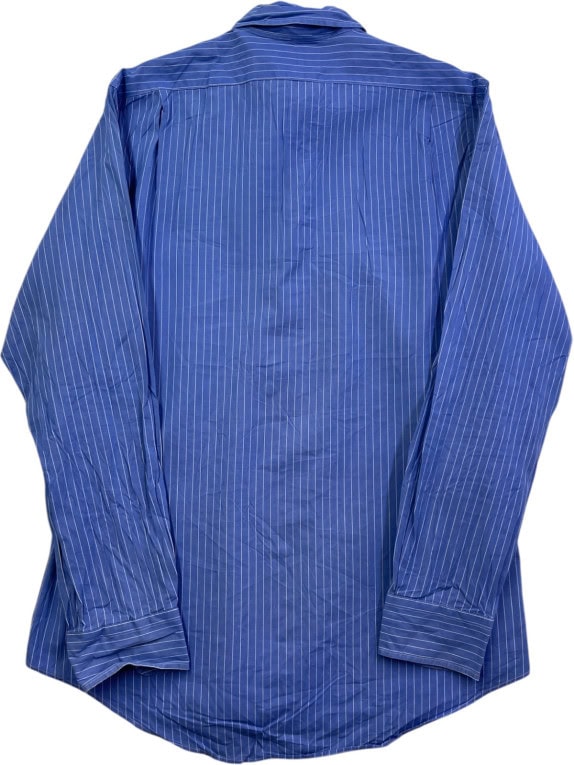 POLO RALPH LAUREN CAMICIA CLASSICA RIGATA BLU UOMO PRE OWNED L