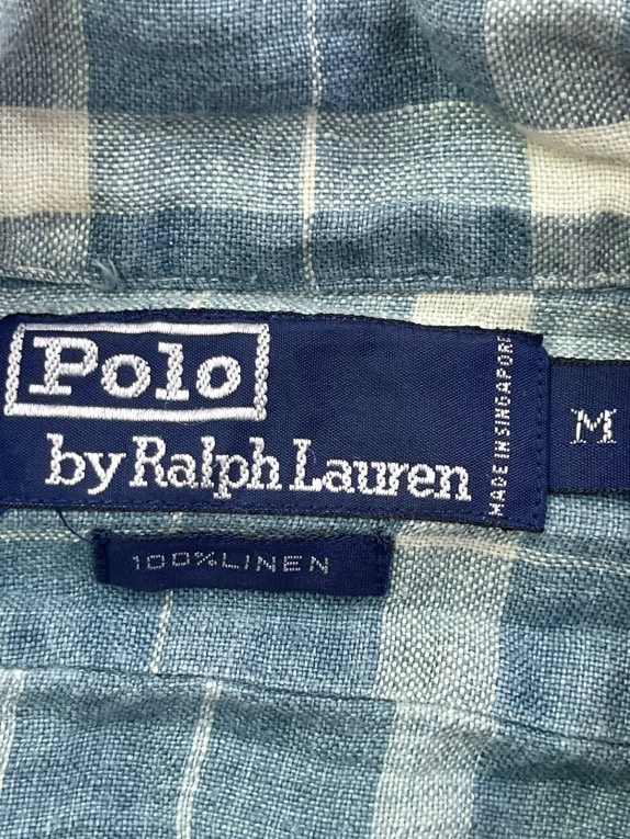 POLO RALPH LAUREN ΠΟΥΚΑΜΙΣΟ ΚΑΡΟ CLASSIC ΜΠΛΕ ΑΝΤΡΙΚΟ PRE OWNED M