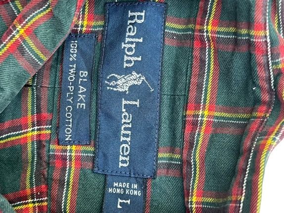 POLO RALPH LAUREN ΠΟΥΚΑΜΙΣΟ ΚΑΡΟ CLASSIC ΣΚΟΥΡΟ ΠΡΑΣΙΝΟ ΑΝΤΡΙΚΟ PRE OWNED L