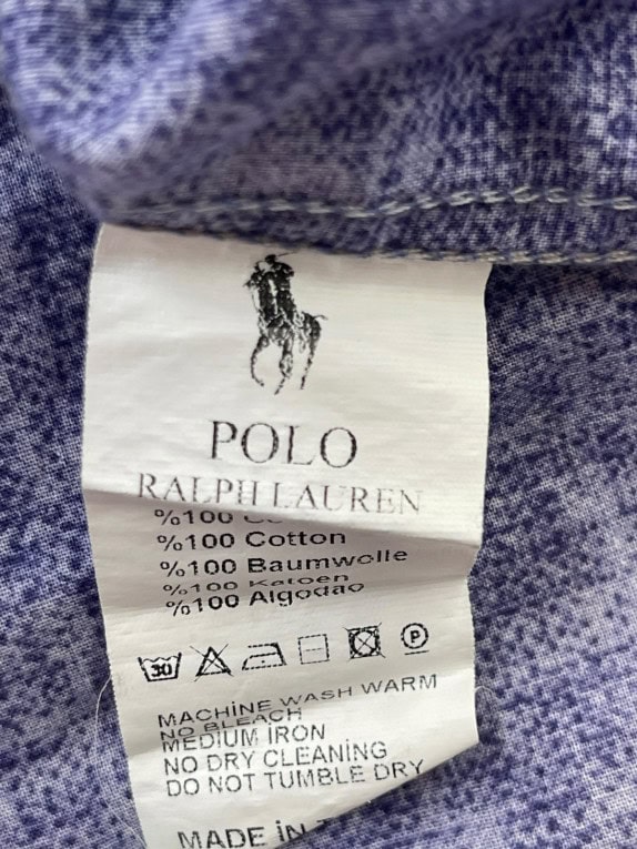 POLO RALPH LAUREN ΠΟΥΚΑΜΙΣΟ ΚΕΝΤΗΜΕΝΟ ΜΠΛΕ ΑΝΤΡΙΚΟ PRE OWNED L