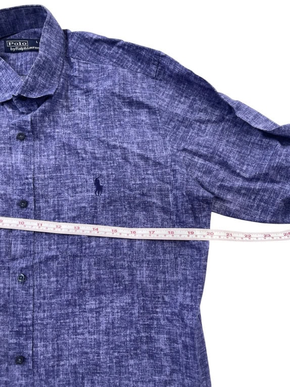 POLO RALPH LAUREN ΠΟΥΚΑΜΙΣΟ ΚΕΝΤΗΜΕΝΟ ΜΠΛΕ ΑΝΤΡΙΚΟ PRE OWNED L