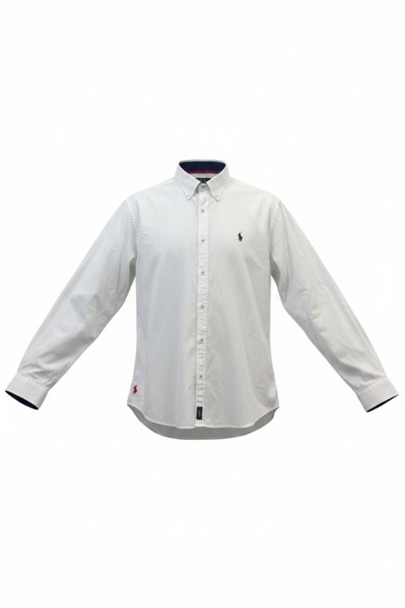 POLO RALPH LAUREN BUTTON DOWN SHIRT CLASSIC WHITE MENS PRE OWNED L