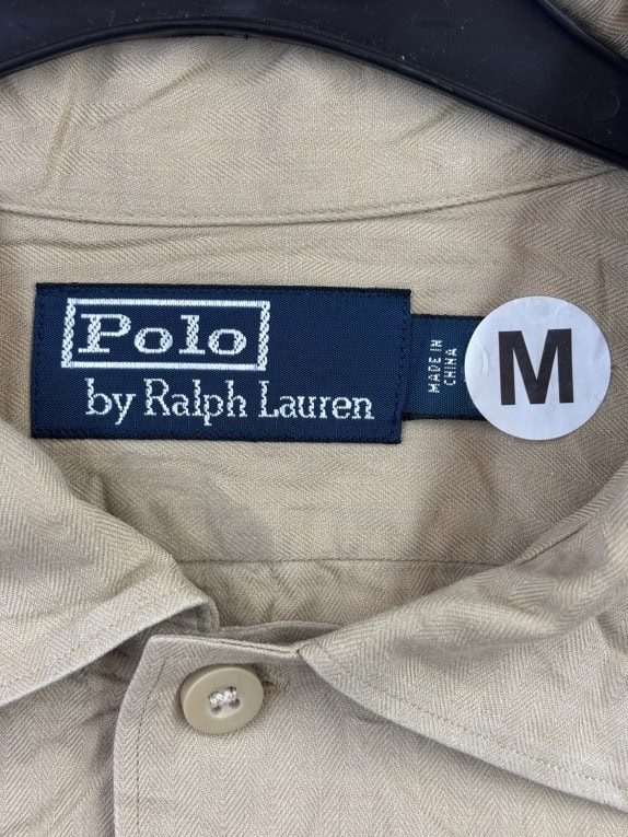 POLO RALPH LAUREN CAMICIA CLASSICA BEIGE UOMO PRE OWNED M