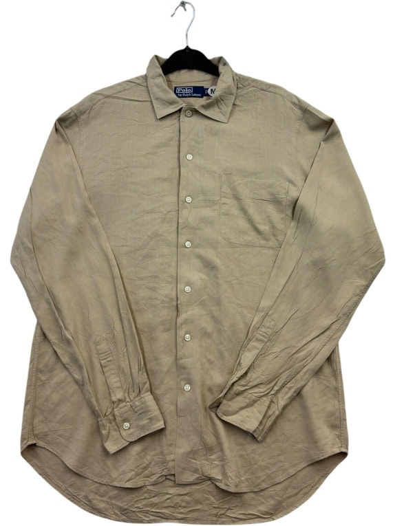 POLO RALPH LAUREN CAMICIA CLASSICA BEIGE UOMO PRE OWNED M
