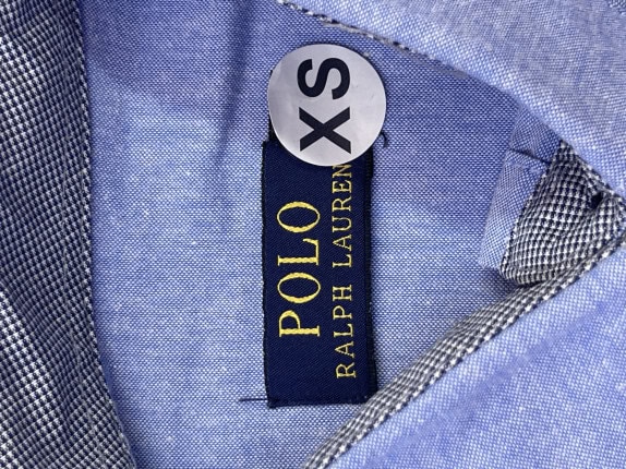 POLO RALPH LAUREN SHIRT MINIMAL BLUE MEN PRE OWNED XS