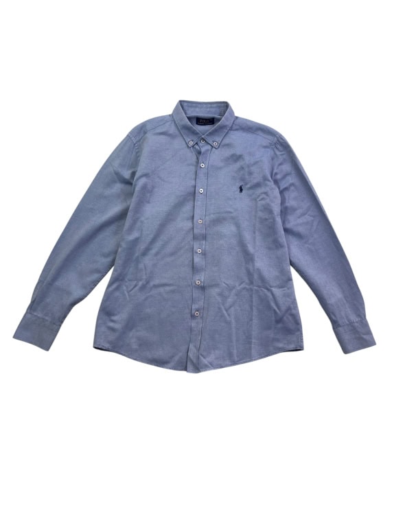 POLO RALPH LAUREN OXFORD SHIRT EMBROIDERED LOGO BLUE UNISEX XL