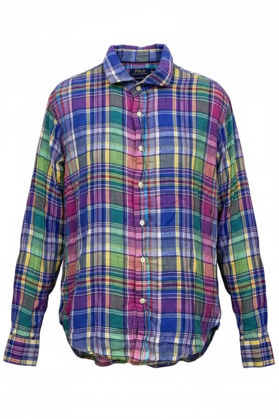 POLO RALPH LAUREN ΠΟΥΚΑΜΙΣΟ SEA SOFT LINEN CHECKED ΠΟΛΥΧΡΩΜΟ UNISEX L