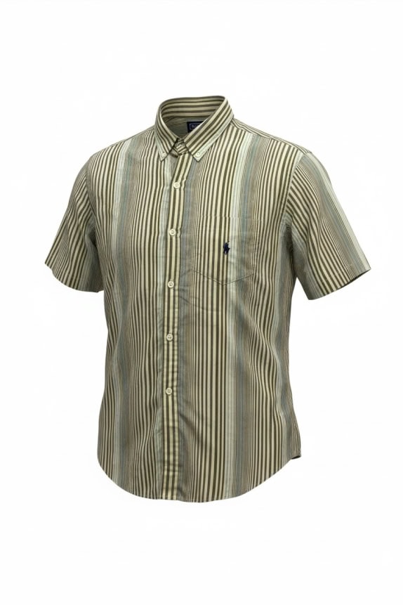 POLO RALPH LAUREN SHIRT VINTAGE EMBROIDERED LOGO STRIPED MEN'S L