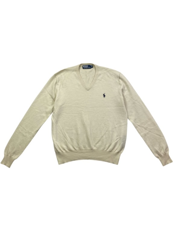 POLO RALPH LAUREN ΠΟΥΛΟΒΕΡ V-NECK CLASSIC ΛΟΓΟΤΥΠΟ PONY ΕΚΡΟΥ ΑΝΔΡΙΚΟ M