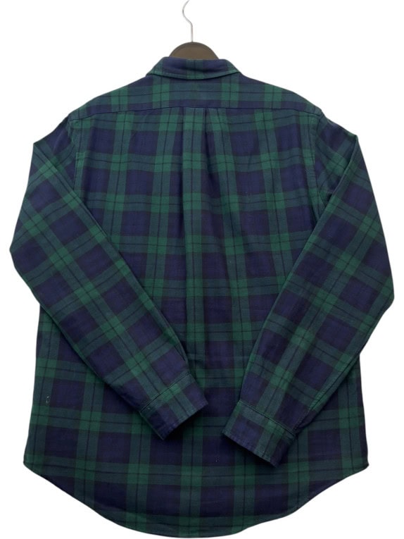 POLO RALPH LAUREN SHIRT CHECKED NAVY GREEN MEN PRE OWNED M