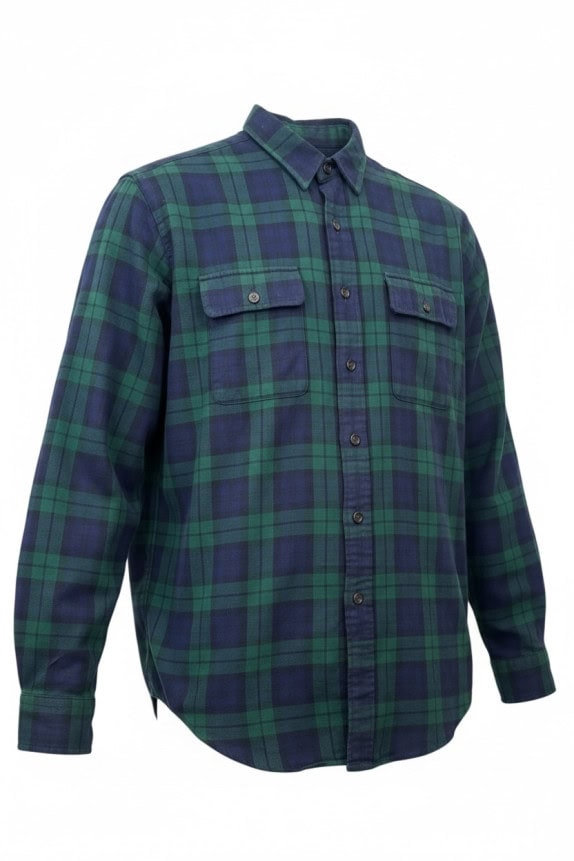 POLO RALPH LAUREN SHIRT CHECKED NAVY GREEN ΑΝΤΡΙΚΟ PRE OWNED M