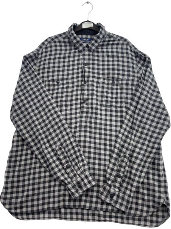 POLO RALPH LAUREN SHIRT CLASSIC BLACK WHITE ΑΝΤΡΙΚΟ PRE OWNED XXL