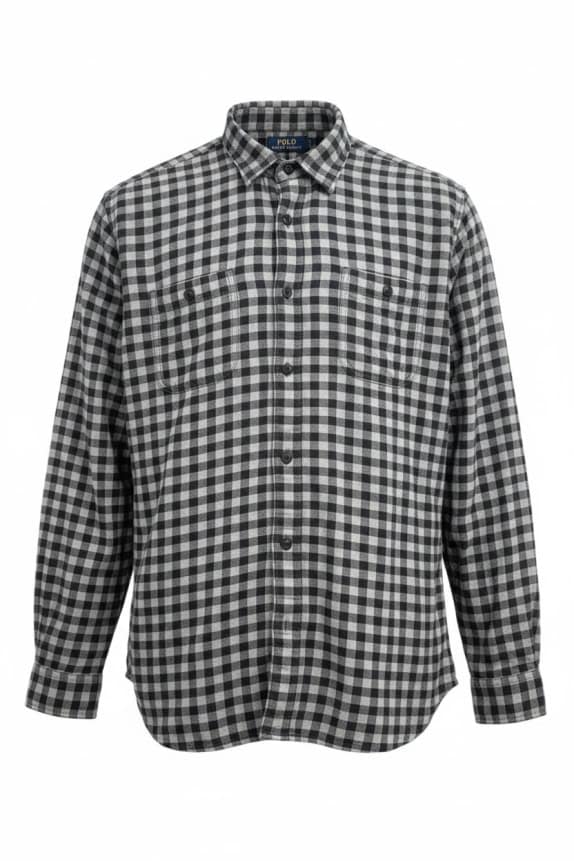 POLO RALPH LAUREN SHIRT CLASSIC BLACK WHITE MENS PRE OWNED XXL