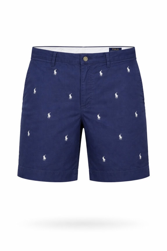 POLO RALPH LAUREN SHORTS LOGO BLU NAVY UOMO PRE OWNED L