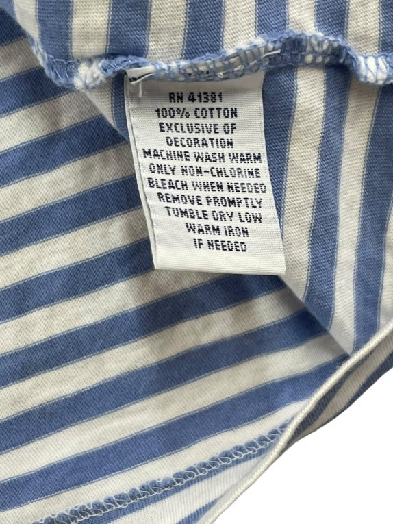 POLO RALPH LAUREN T SHIRT CLASSIC ΡΙΓΕ ΜΠΛΕ ΛΕΥΚΟ ΑΝΤΡΙΚΟ PRE OWNED XXL