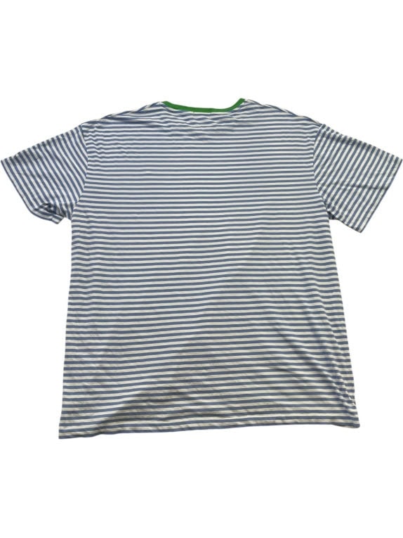 POLO RALPH LAUREN T SHIRT CLASSIC ΡΙΓΕ ΜΠΛΕ ΛΕΥΚΟ ΑΝΤΡΙΚΟ PRE OWNED XXL