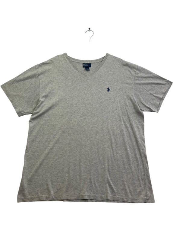 Polo Ralph Lauren T-Shirt Γκρι V-Neck Logo Βαμβακερό Size XL