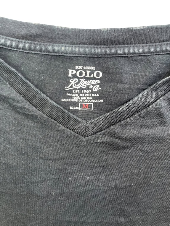 POLO RALPH LAUREN T SHIRT ΜΑΥΡΟ ΑΝΤΡΙΚΟ M pre-owned