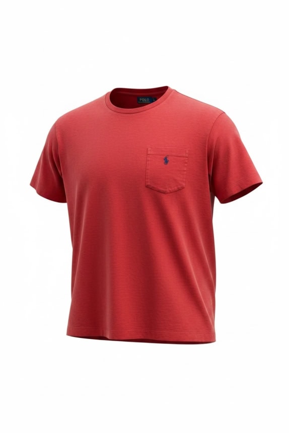 POLO RALPH LAUREN T-SHIRT ΜΕ ΤΣΕΠΗ ΚΑΙ LOGO ΚΟΚΚΙΝΟ UNISEX XL