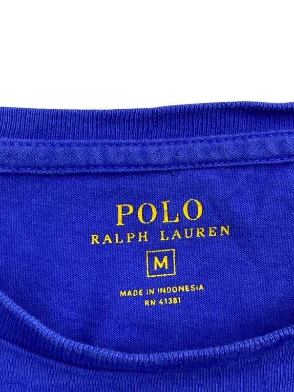 POLO RALPH LAUREN T SHIRT ΜΕ ΤΣΕΠΗ ΚΕΝΤΗΤΟ ΛΟΓΟΤΥΠΟ ΜΠΛΕ ROYAL UNISEX MEDIUM preowned