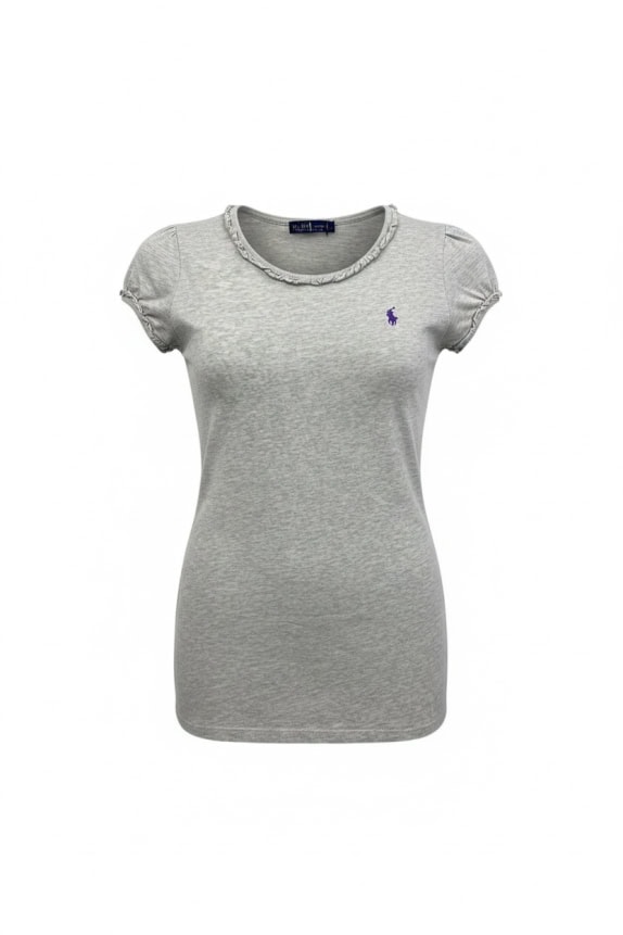 POLO RALPH LAUREN T-SHIRT ΜΕ ΒΟΛΑΝ ΚΕΝΤΗΤΟ LOGO ΓΚΡΙ ΓΥΝΑΙΚΕΙΟ S
