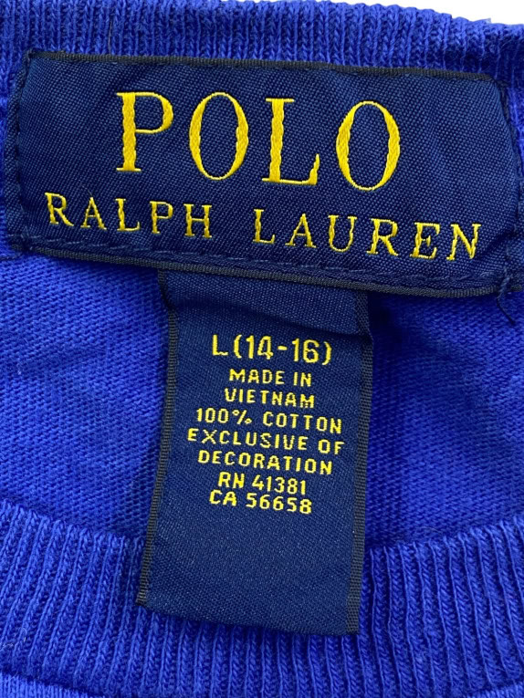 POLO RALPH LAUREN T SHIRT MINIMAL ΜΠΛΕ ΑΝΤΡΙΚΟ PRE OWNED L