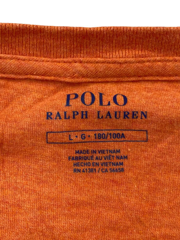 POLO RALPH LAUREN T SHIRT MINIMAL ΠΟΡΤΟΚΑΛΙ ΑΝΤΡΙΚΟ PRE OWNED L