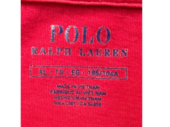 POLO RALPH LAUREN GRAPHIC TEE BURGUNDY MEN PRE OWNED XL