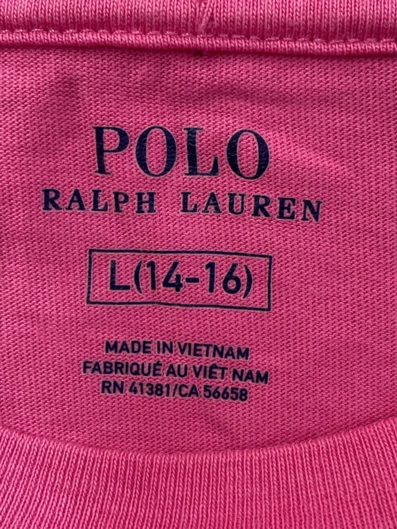 POLO RALPH LAUREN T SHIRT MINIMAL PINK MEN PRE OWNED L
