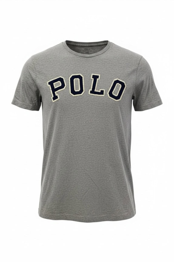 POLO RALPH LAUREN T SHIRT SPELL OUT GRIGIA UOMO PRE OWNED M