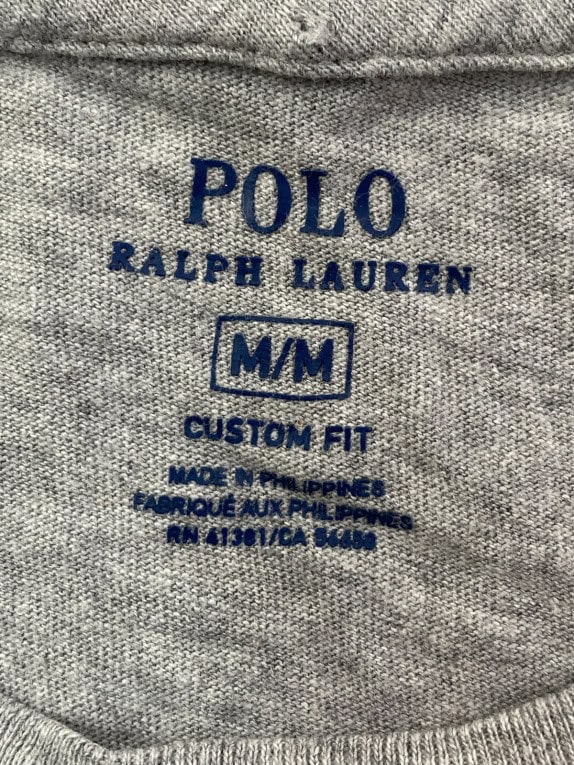 POLO RALPH LAUREN T SHIRT SPELL OUT GRIGIA UOMO PRE OWNED M