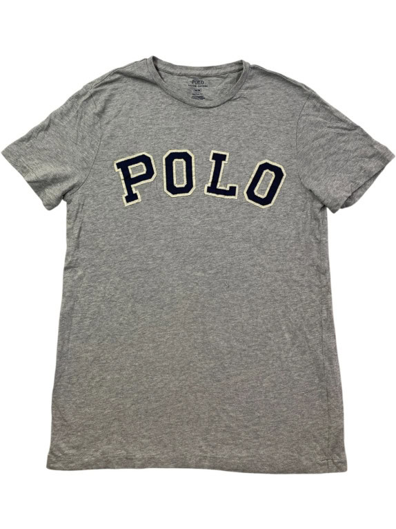 POLO RALPH LAUREN T SHIRT SPELL OUT GRIGIA UOMO PRE OWNED M