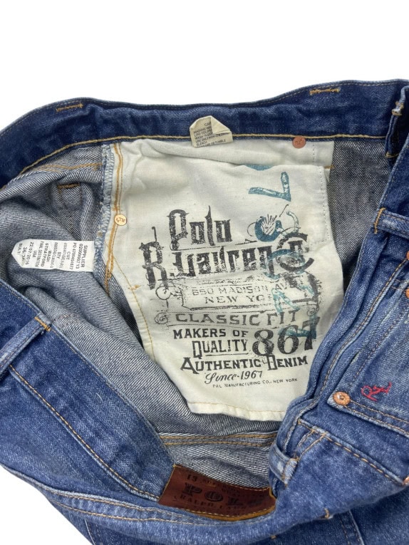 POLO RALPH LAUREN ΤΖΙΝ ΠΑΝΤΕΛΟΝΙ CLASSIC WASHED ΜΠΛΕ ΑΝΤΡΙΚΟ PRE OWNED XL