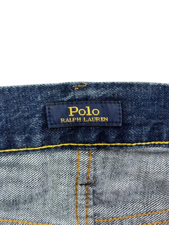 POLO RALPH LAUREN ΤΖΙΝ ΠΑΝΤΕΛΟΝΙ DISTRESSED ΜΠΛΕ ΑΝΤΡΙΚΟ L pre-owned