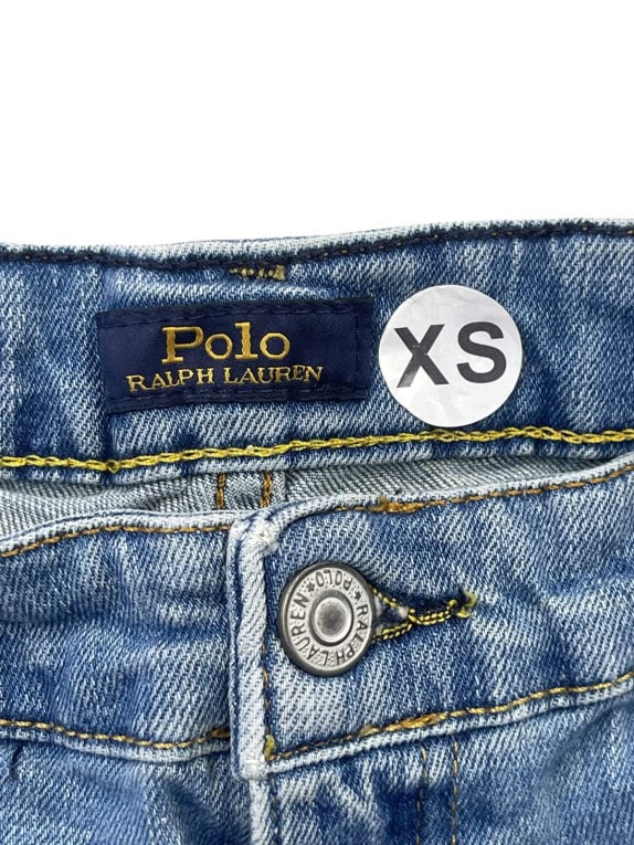 POLO RALPH LAUREN ΤΖΙΝ ΠΑΝΤΕΛΟΝΙ WASHED ΜΠΛΕ ΓΥΝΑΙΚΕΙΟ PRE OWNED XS