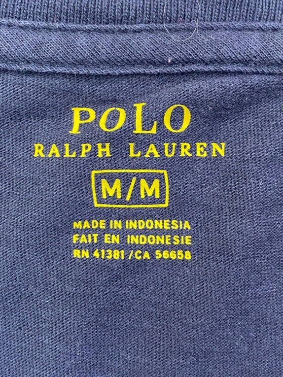 POLO RALPH LAUREN T SHIRT SCOLLO V MINIMAL NAVY UOMO PRE OWNED M