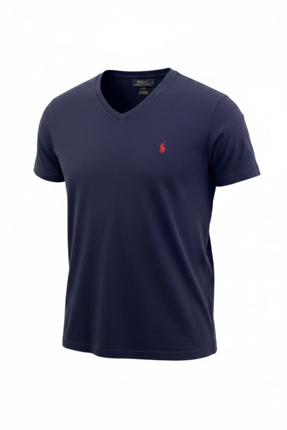 POLO RALPH LAUREN T SHIRT SCOLLO V MINIMAL NAVY UOMO PRE OWNED M