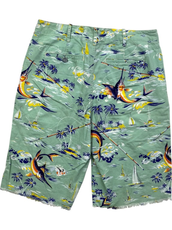 POLO RALPH LAUREN CHINO SHORTS VINTAGE ALOHA PRINT MINT UNISEX SIZE 18