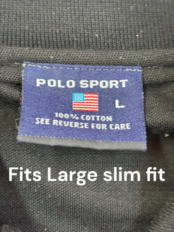 POLO SPORT RALPH LAUREN ΜΠΛΟΥΖΑ POLO MINIMAL ΜΑΥΡΟ ΑΝΤΡΙΚΟ PRE OWNED L