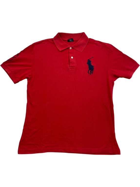 POLO SPORT RALPH LAUREN POLO SHIRT CLASSIC ΚΟΚΚΙΝΟ ΑΝΤΡΙΚΟ PRE OWNED L