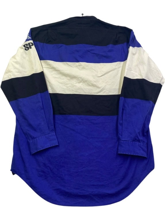 POLO SPORT RALPH LAUREN CAMICIA VINTAGE SPORTSWEAR BLU NERO CREMA UOMO PRE OWNED L